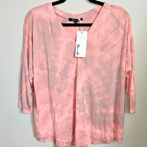 NWT Yana K Oliver Women's Pink/Gray Tie Dye Top One Size
